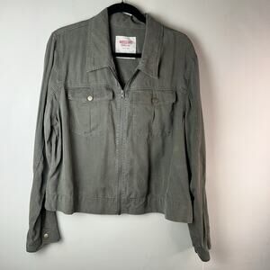 Women's Mossimo Supply Co Olive Green Cropped Cargo Utility Jacket Sz XXL